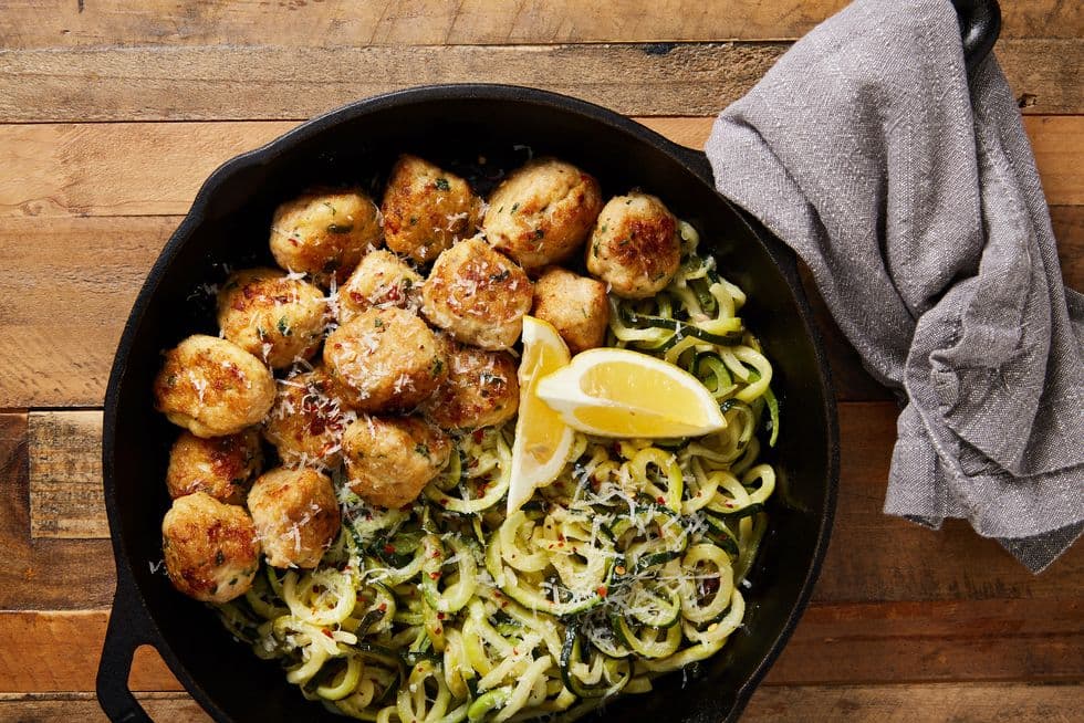 Garlic Butter Meatballs and Pasta